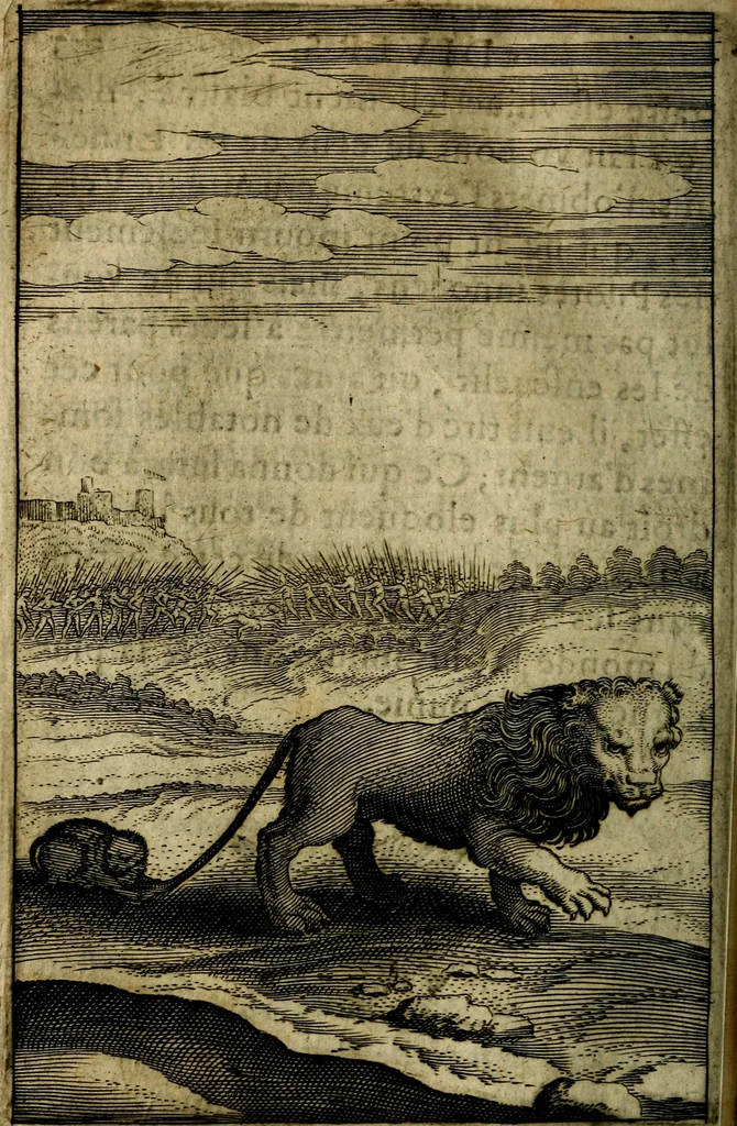 An illustration from Emblemes divers, representez dans cent quarante figures en taille-douce : Enrichis de discours moraux, philosophiques, politiques, et hystoriques ... Où il est traité de la science des roys, princes, ministres d'estats, et generaux d'armées, 1659, leaf 398