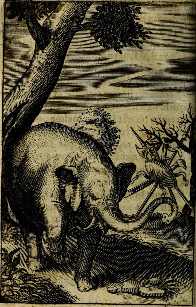 An illustration from Emblemes divers, representez dans cent quarante figures en taille-douce : Enrichis de discours moraux, philosophiques, politiques, et hystoriques ... Où il est traité de la science des roys, princes, ministres d'estats, et generaux d'armées, 1659, leaf 520