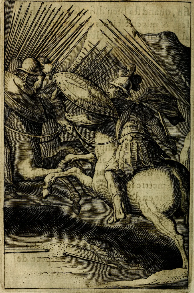 An illustration from Emblemes divers, representez dans cent quarante figures en taille-douce : Enrichis de discours moraux, philosophiques, politiques, et hystoriques ... Où il est traité de la science des roys, princes, ministres d'estats, et generaux d'armées, 1659, leaf 70