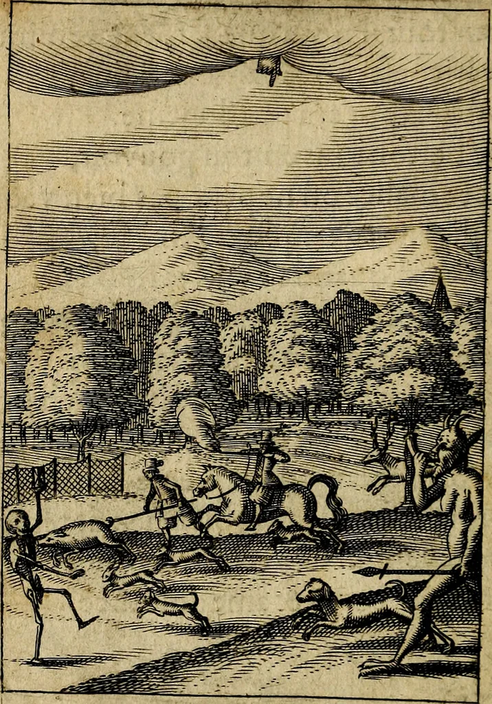 An illustration from Emblemes nouveaux; esquels le cours de ce monde est depeint et representé par certaines figures, desquelles le sens est expliqué par rimes ... Premieremente en allemand & maintenent en françois .., 1617, leaf 101