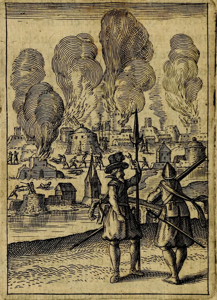 An illustration from Emblemes nouveaux; esquels le cours de ce monde est depeint et representé par certaines figures, desquelles le sens est expliqué par rimes ... Premieremente en allemand & maintenent en françois .., 1617, leaf 113