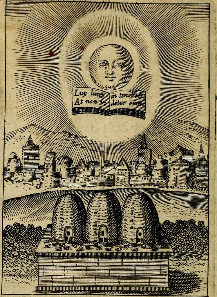 An illustration from Emblemes nouveaux; esquels le cours de ce monde est depeint et representé par certaines figures, desquelles le sens est expliqué par rimes ... Premieremente en allemand & maintenent en françois .., 1617, leaf 123