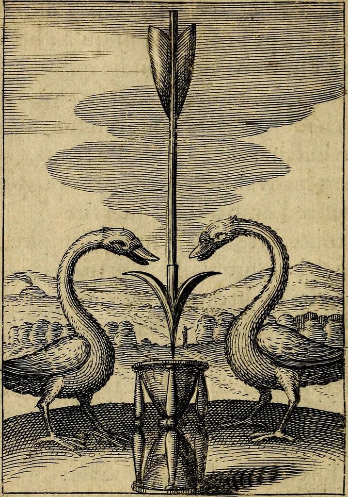 An illustration from Emblemes nouveaux; esquels le cours de ce monde est depeint et representé par certaines figures, desquelles le sens est expliqué par rimes ... Premieremente en allemand & maintenent en françois .., 1617, leaf 127