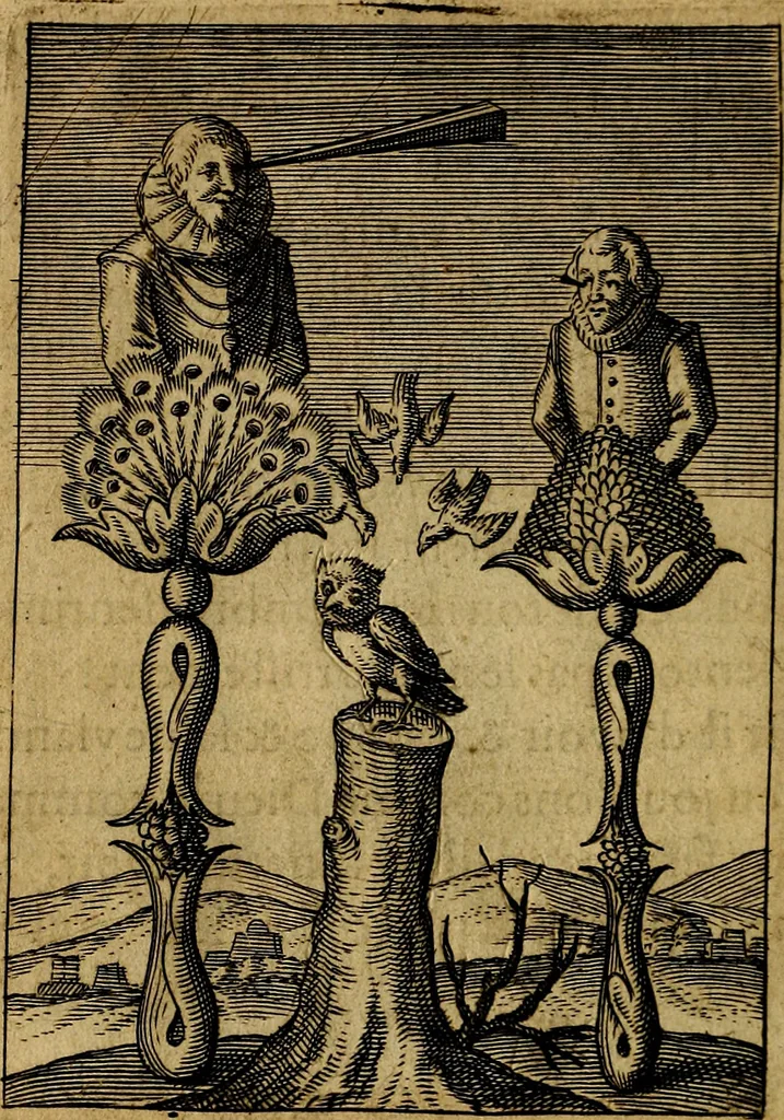 An illustration from Emblemes nouveaux; esquels le cours de ce monde est depeint et representé par certaines figures, desquelles le sens est expliqué par rimes ... Premieremente en allemand & maintenent en françois .., 1617, leaf 137