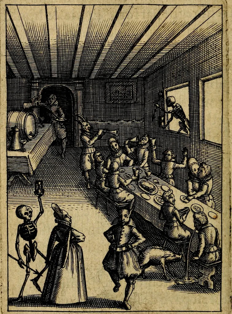 An illustration from Emblemes nouveaux; esquels le cours de ce monde est depeint et representé par certaines figures, desquelles le sens est expliqué par rimes ... Premieremente en allemand & maintenent en françois .., 1617, leaf 141