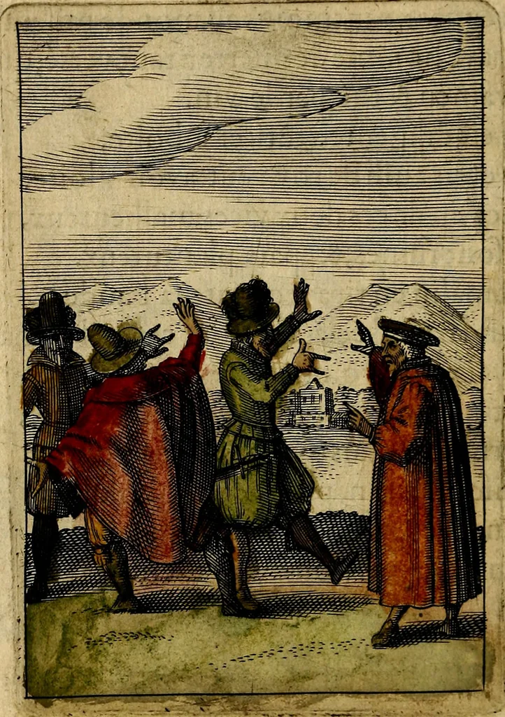 An illustration from Emblemes nouveaux; esquels le cours de ce monde est depeint et representé par certaines figures, desquelles le sens est expliqué par rimes ... Premieremente en allemand & maintenent en françois .., 1617, leaf 145