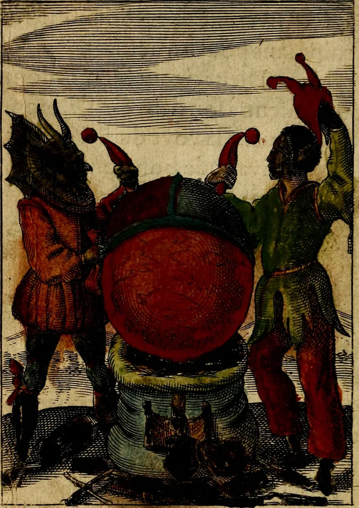 An illustration from Emblemes nouveaux; esquels le cours de ce monde est depeint et representé par certaines figures, desquelles le sens est expliqué par rimes ... Premieremente en allemand & maintenent en françois .., 1617, leaf 15