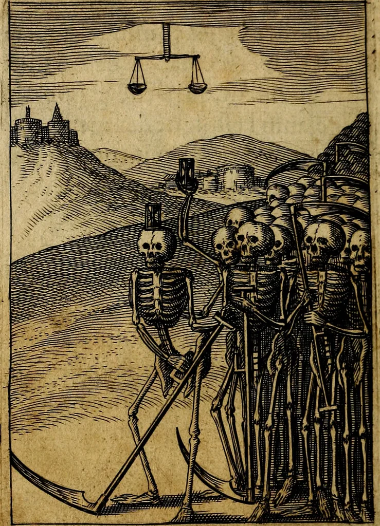 An illustration from Emblemes nouveaux; esquels le cours de ce monde est depeint et representé par certaines figures, desquelles le sens est expliqué par rimes ... Premieremente en allemand & maintenent en françois .., 1617, leaf 171