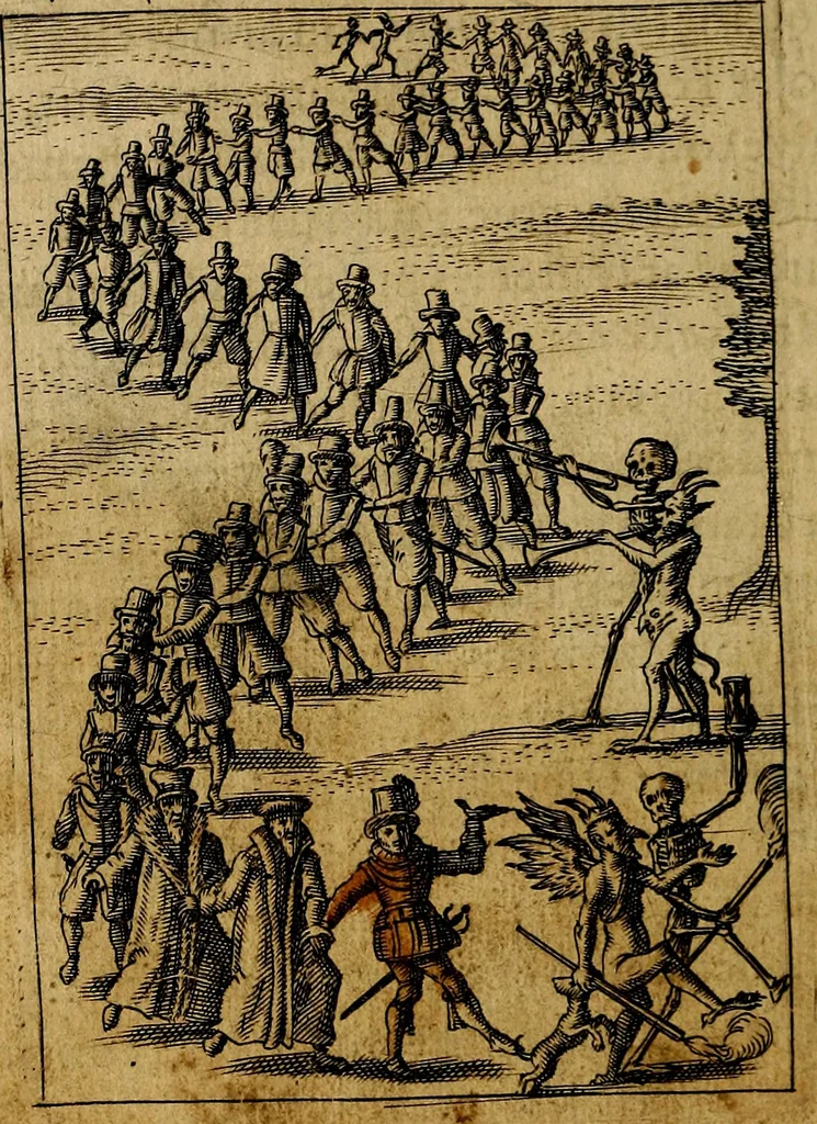 An illustration from Emblemes nouveaux; esquels le cours de ce monde est depeint et representé par certaines figures, desquelles le sens est expliqué par rimes ... Premieremente en allemand & maintenent en françois .., 1617, leaf 179
