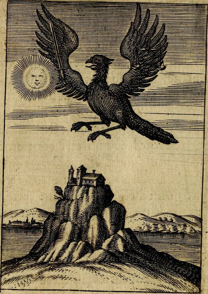 An illustration from Emblemes nouveaux; esquels le cours de ce monde est depeint et representé par certaines figures, desquelles le sens est expliqué par rimes ... Premieremente en allemand & maintenent en françois .., 1617, leaf 45