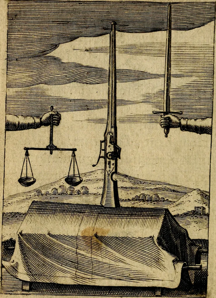 An illustration from Emblemes nouveaux; esquels le cours de ce monde est depeint et representé par certaines figures, desquelles le sens est expliqué par rimes ... Premieremente en allemand & maintenent en françois .., 1617, leaf 55