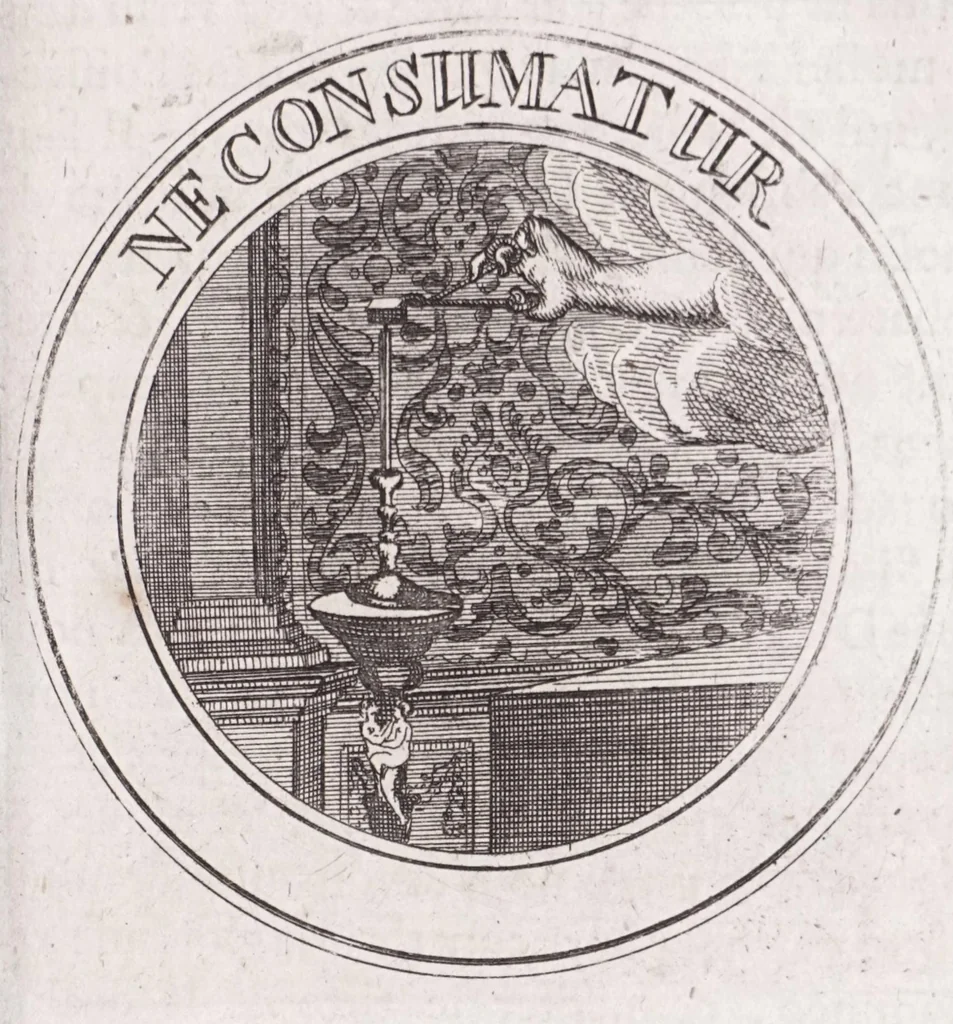 An illustration from Emblémes, ou, Devises chrétiennes, 1697, leaf 53