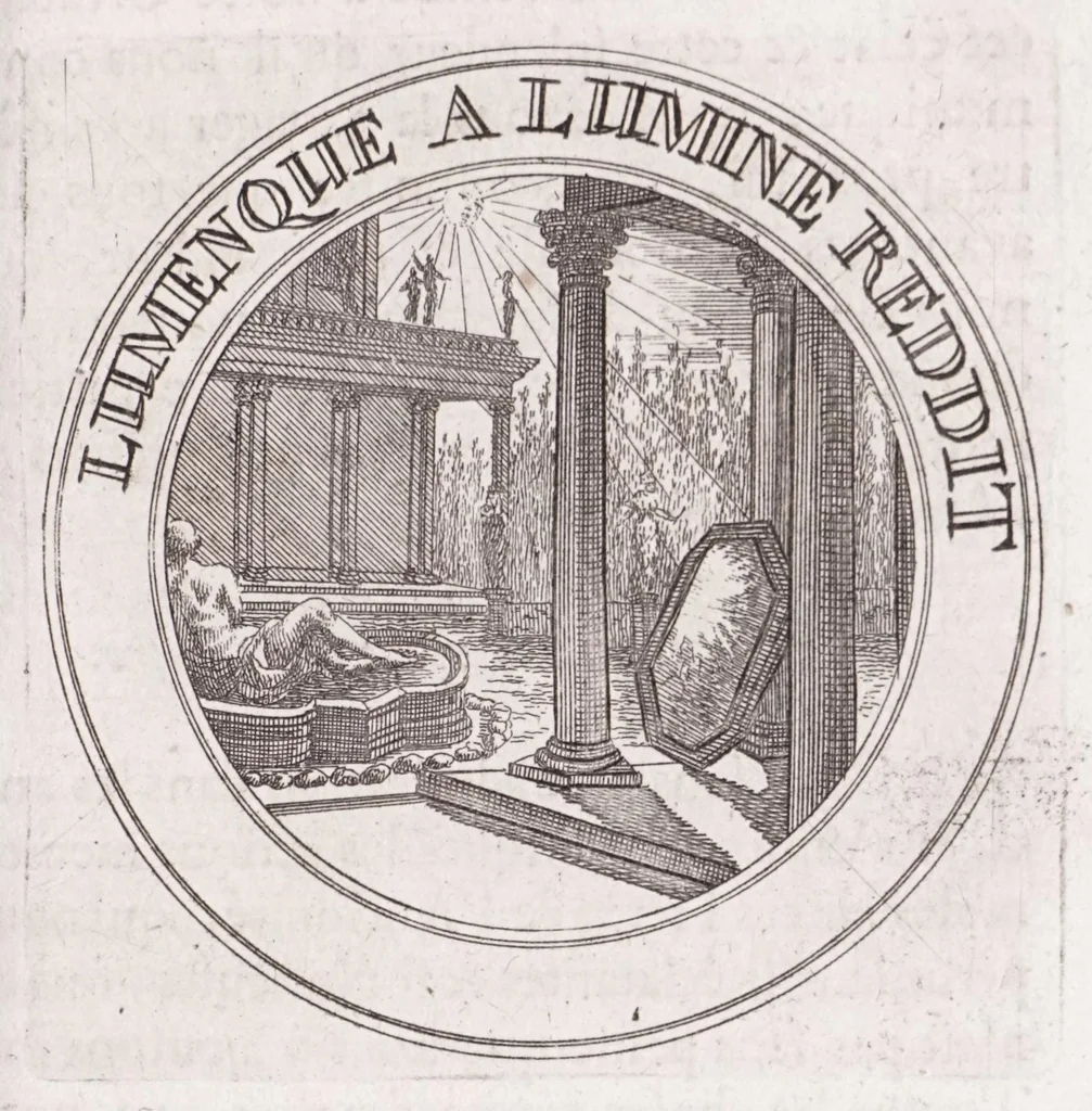 An illustration from Emblémes, ou, Devises chrétiennes, 1697, leaf 77