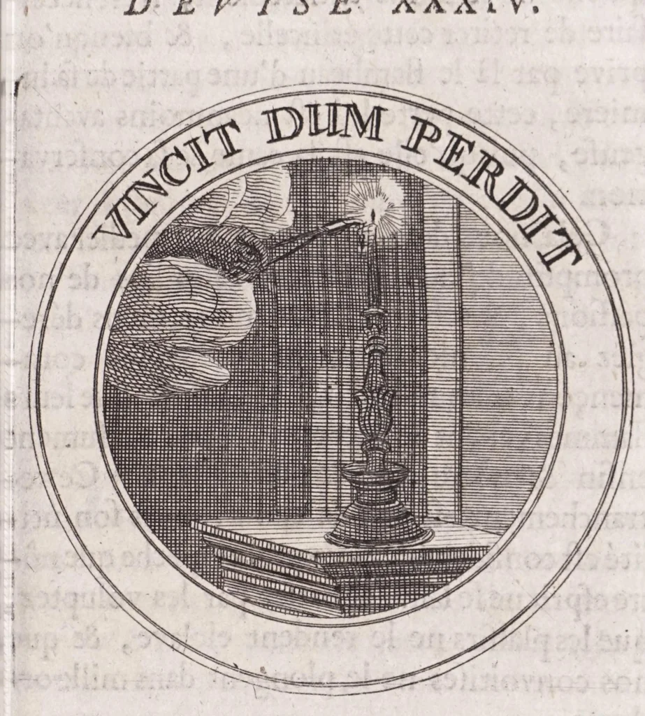 An illustration from Emblémes, ou, Devises chrétiennes, 1697, leaf 97