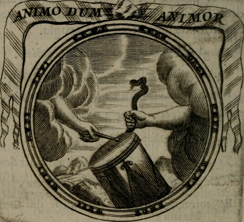 An illustration from Emblemes ou devises chretiennes : ouvrage mêlé de prose & de vers, et enrichi de figures .., 1717, leaf 185