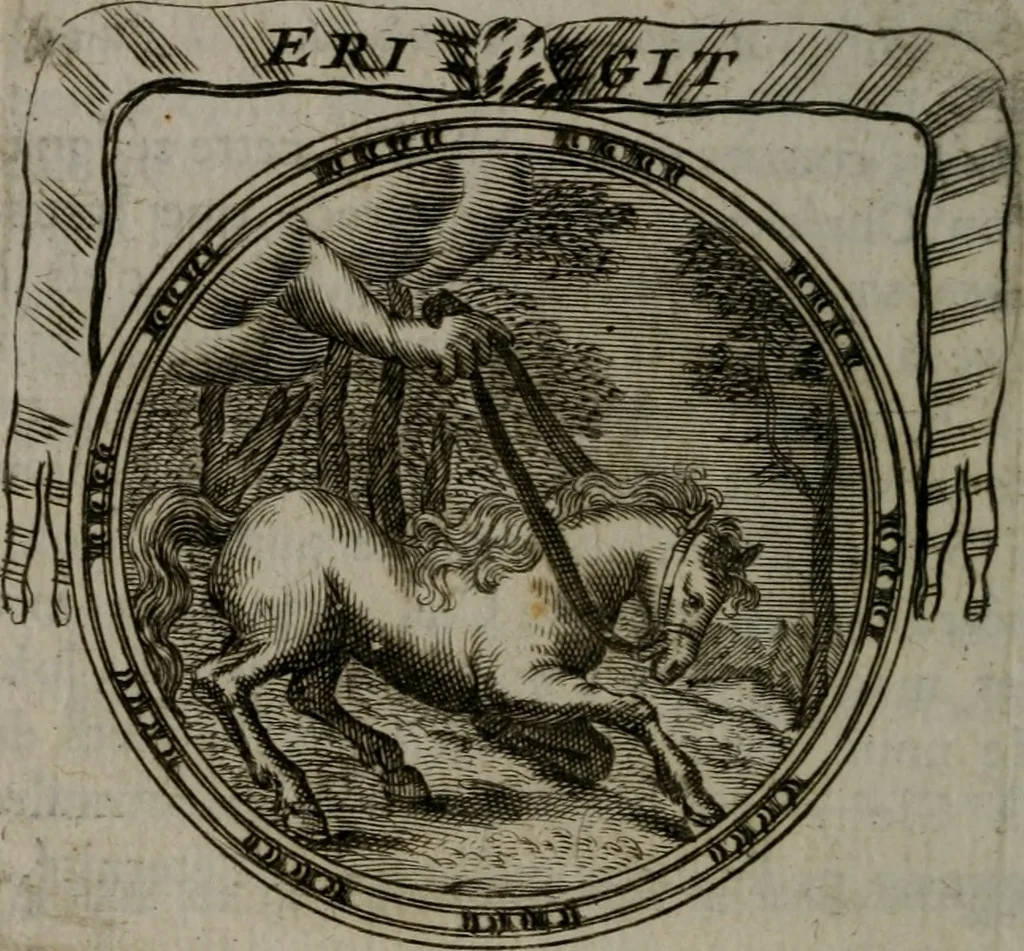 An illustration from Emblemes ou devises chretiennes : ouvrage mêlé de prose & de vers, et enrichi de figures .., 1717, leaf 355