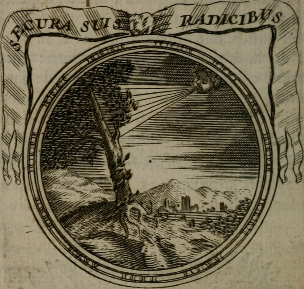 An illustration from Emblemes ou devises chretiennes : ouvrage mêlé de prose & de vers, et enrichi de figures .., 1717, leaf 61