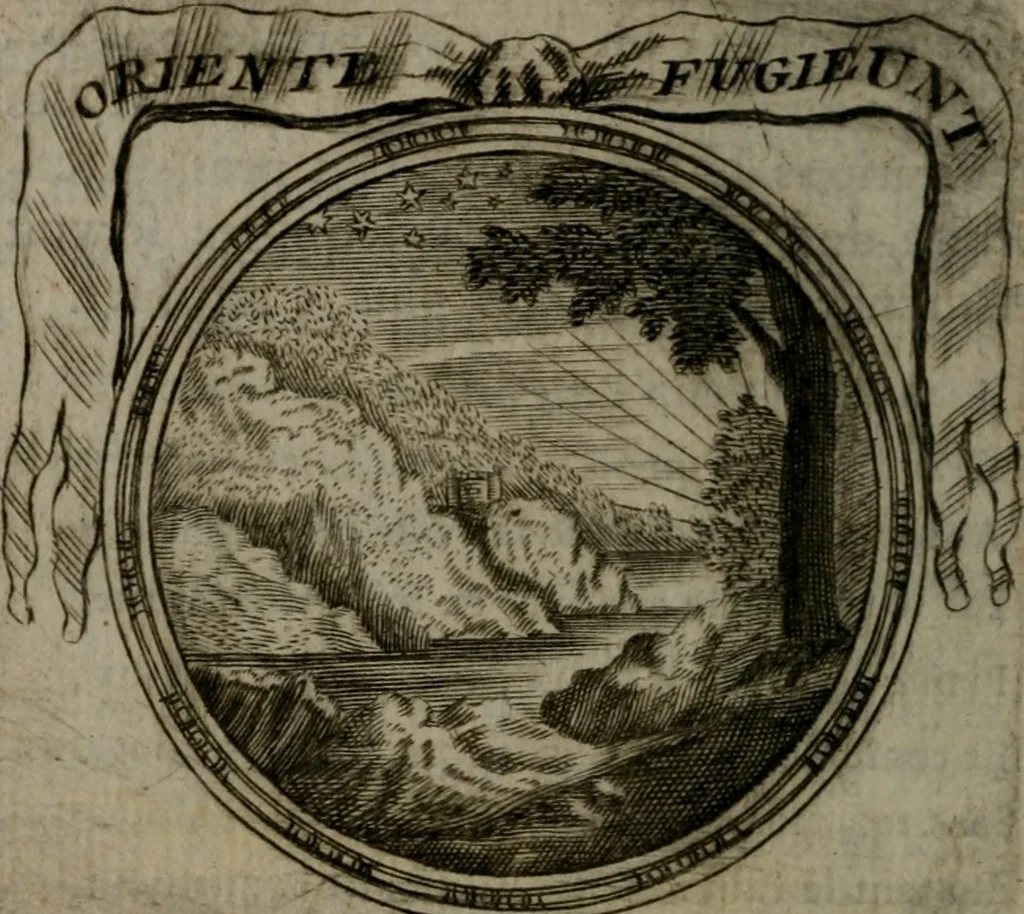 An illustration from Emblemes ou devises chretiennes : ouvrage mêlé de prose & de vers, et enrichi de figures .., 1717, leaf 77