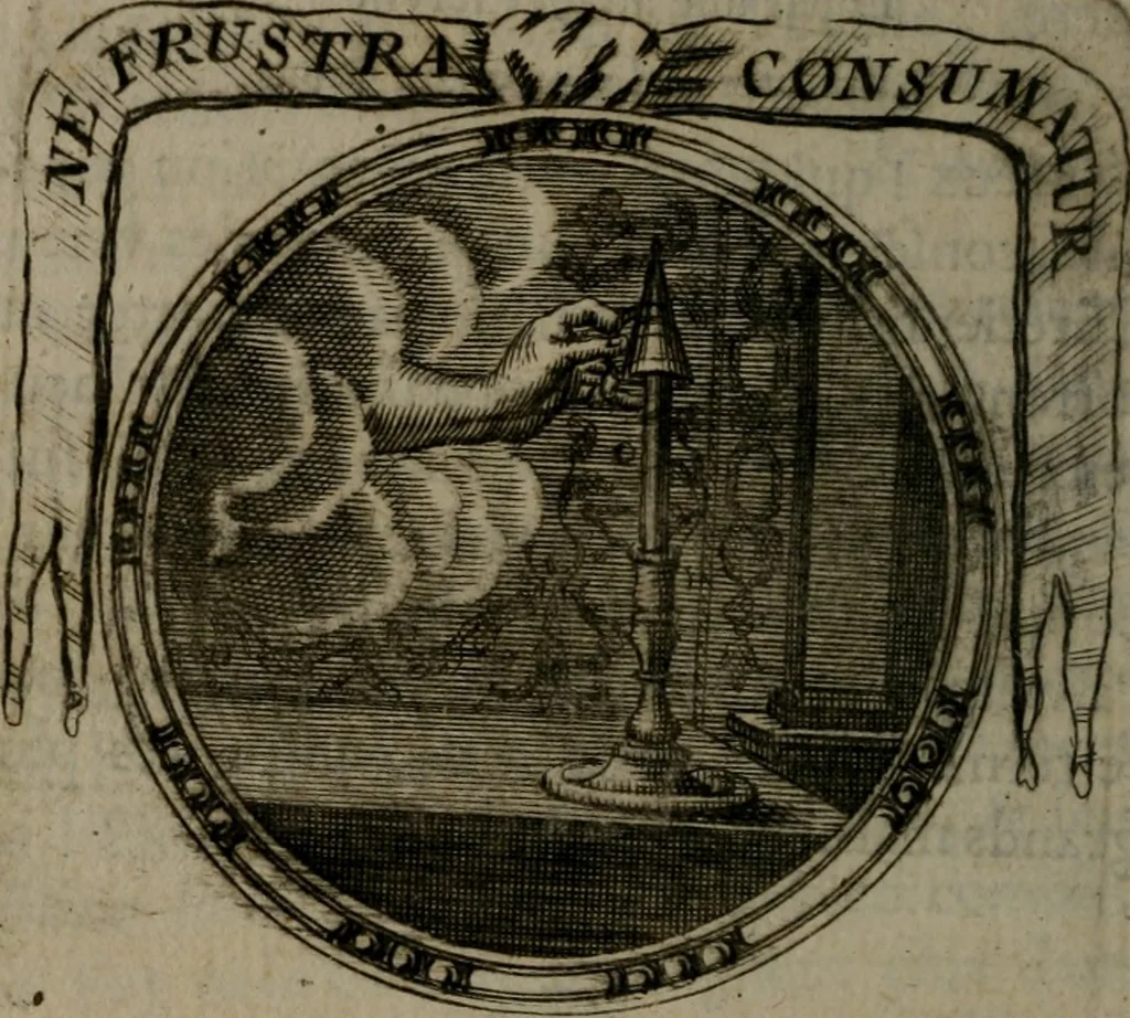 An illustration from Emblemes ou devises chretiennes : ouvrage mêlé de prose & de vers, et enrichi de figures .., 1717, leaf 93