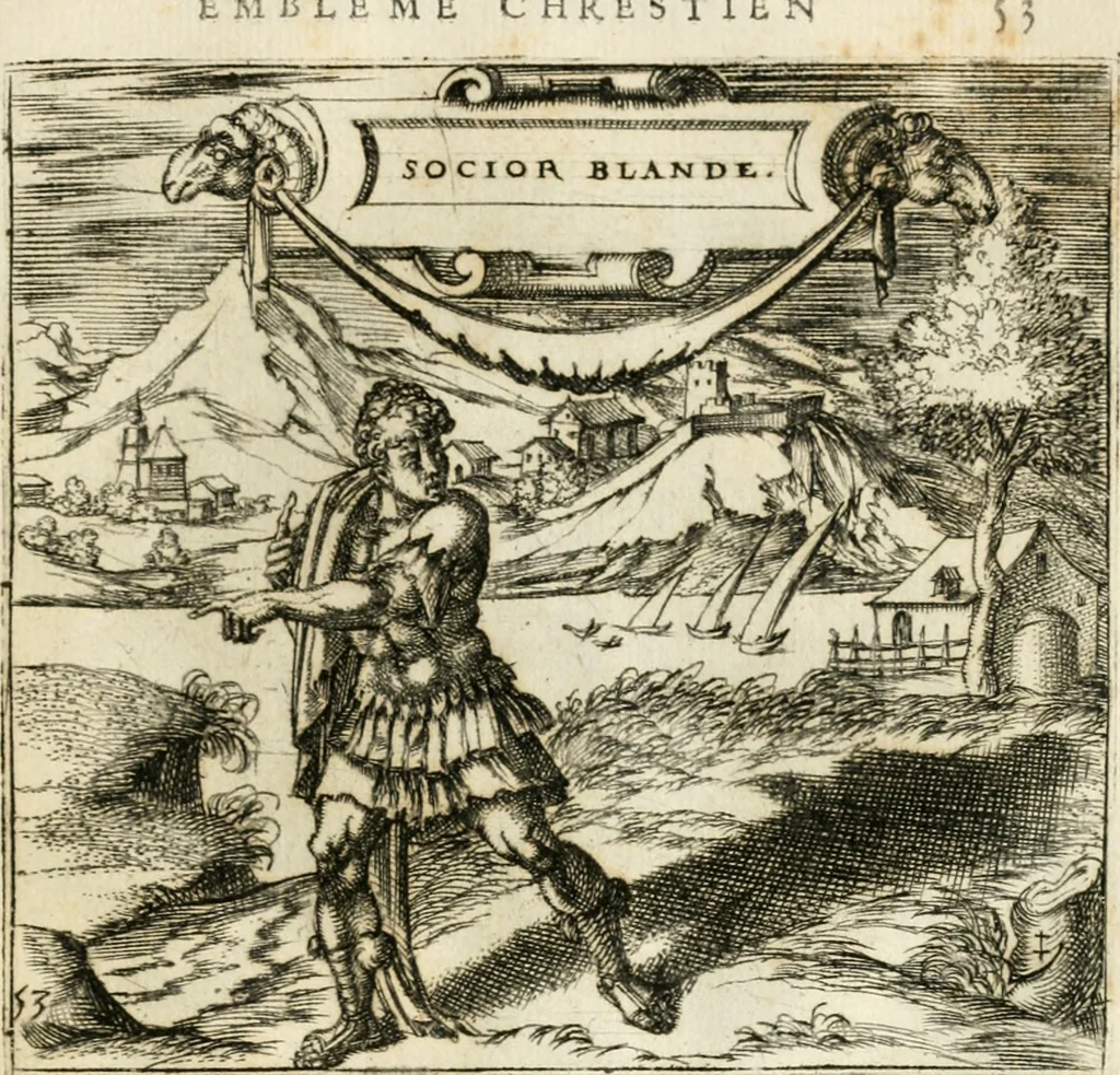 An illustration from Emblemes, ov, Devises chrestiennes, 1571, leaf 124