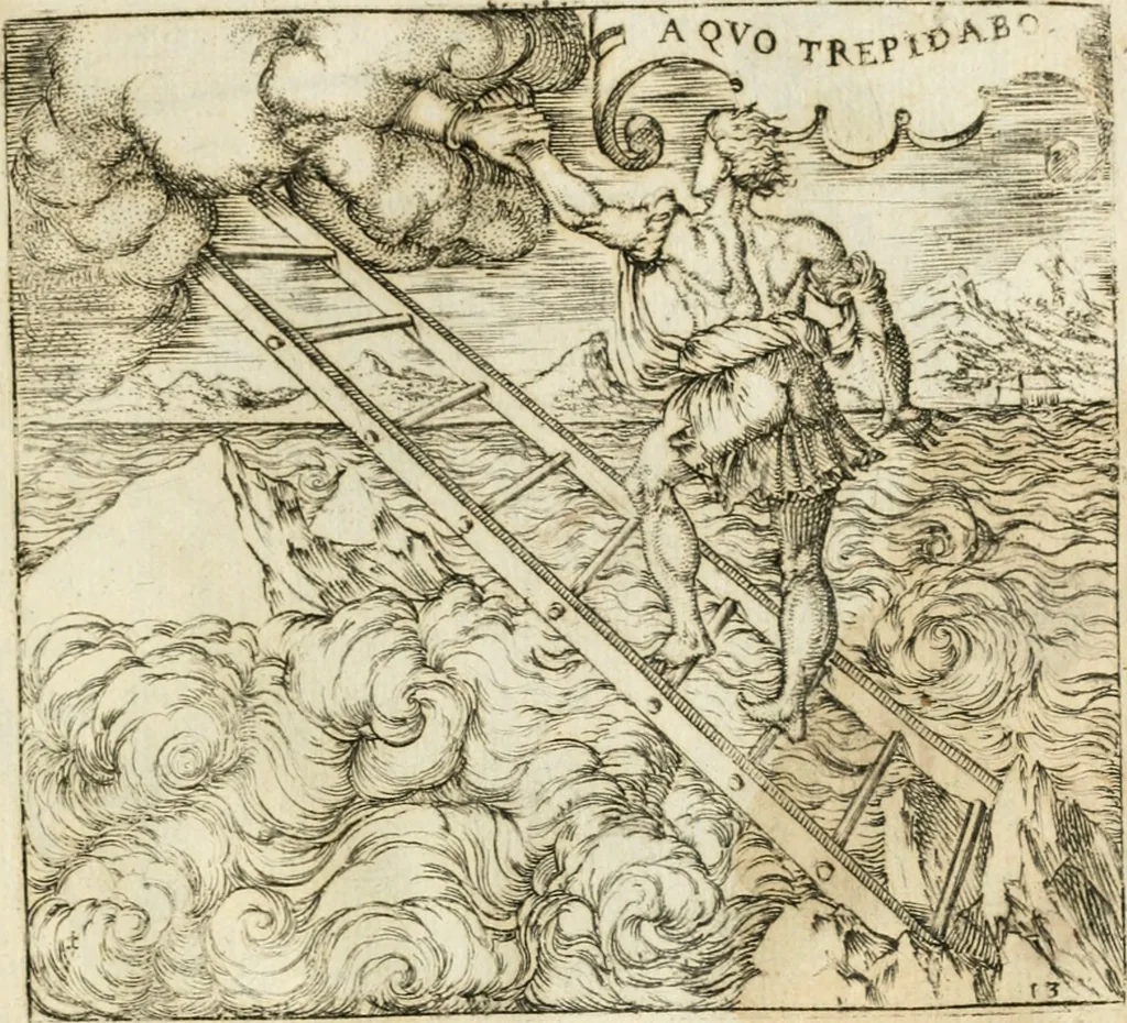 An illustration from Emblemes, ov, Devises chrestiennes, 1571, leaf 44
