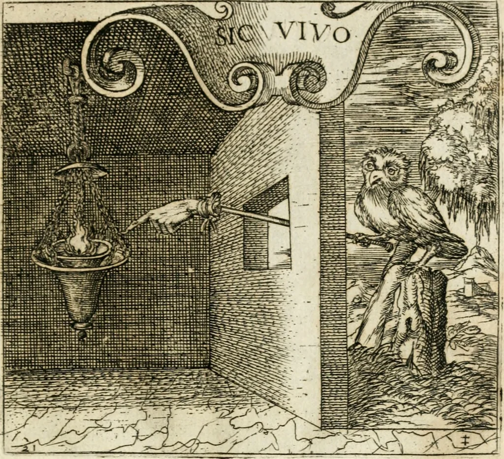 An illustration from Emblemes, ov, Devises chrestiennes, 1571, leaf 60