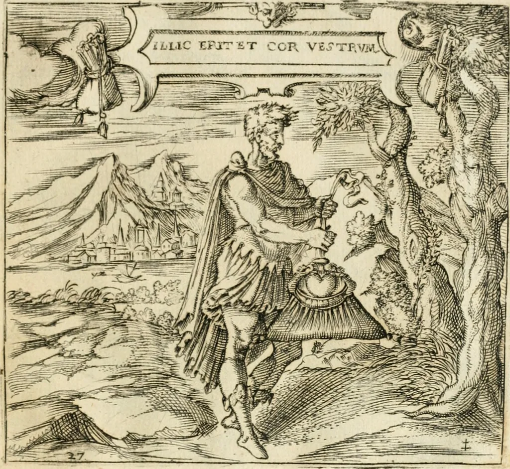 An illustration from Emblemes, ov, Devises chrestiennes, 1571, leaf 72