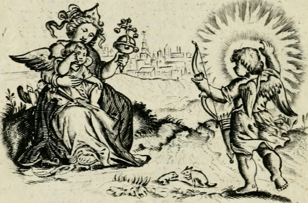 An illustration from Emblemes, 1658, leaf 105