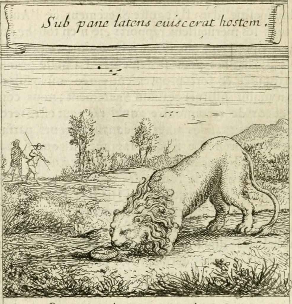An illustration from Emblemes sacrez sur le tres-saint et tres-adorable sacrement de l'eucharistie, 1667, leaf 173