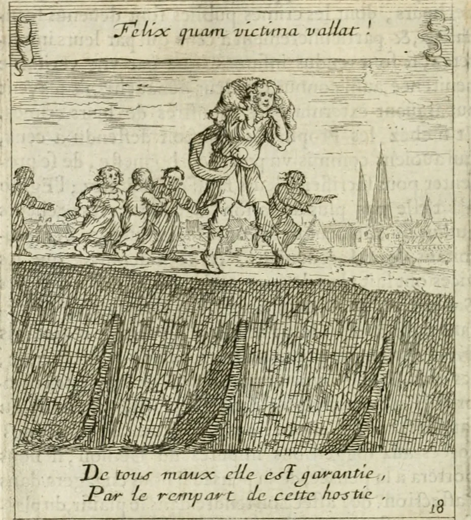 An illustration from Emblemes sacrez sur le tres-saint et tres-adorable sacrement de l'eucharistie, 1667, leaf 53