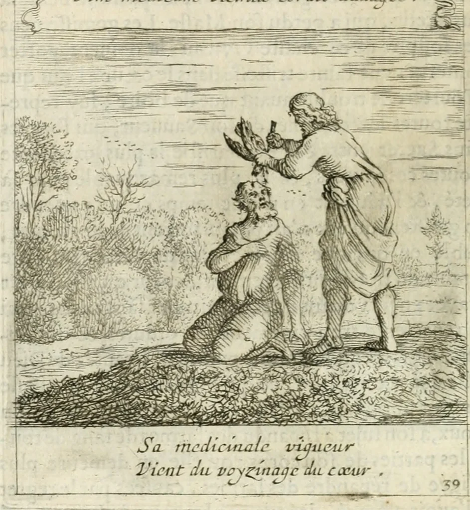 An illustration from Emblemes sacrez sur le tres-saint et tres-adorable sacrement de l'eucharistie, 1667, leaf 95