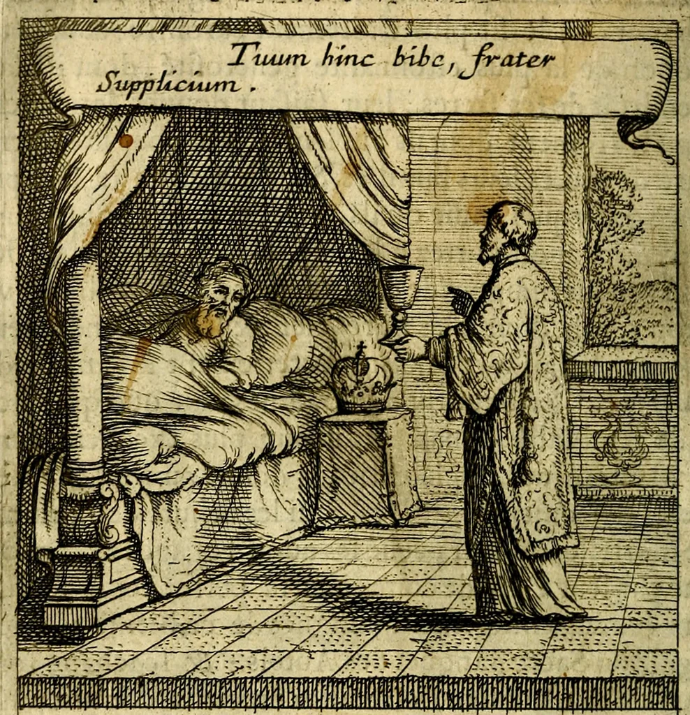An illustration from Emblemes sacrez svr le tres-saint et tresadorable sacrement de l'evcharistie, 1667, leaf 33