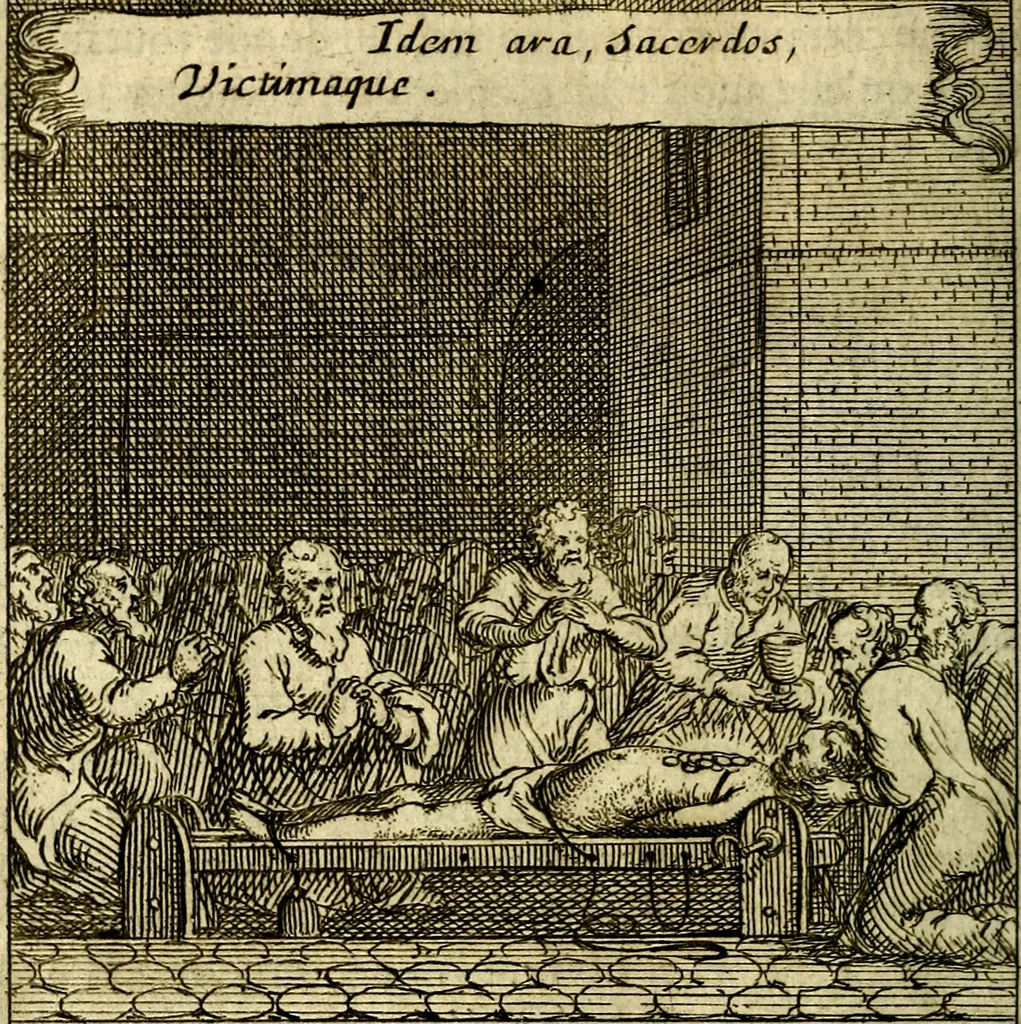 An illustration from Emblemes sacrez svr le tres-saint et tresadorable sacrement de l'evcharistie, 1667, leaf 41