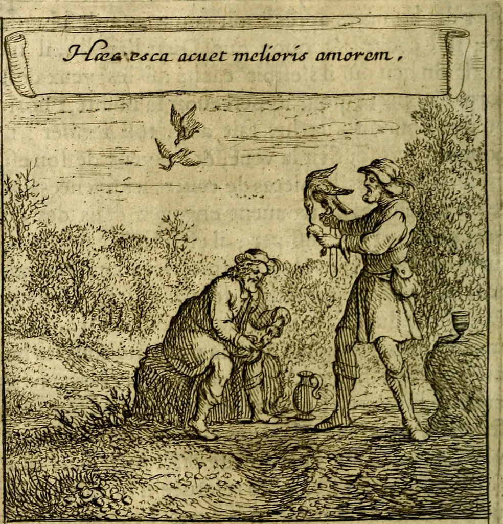 An illustration from Emblemes sacrez svr le tres-saint et tresadorable sacrement de l'evcharistie, 1667, leaf 69