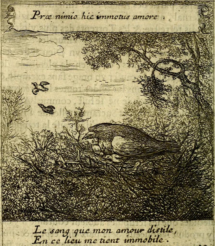 An illustration from Emblemes sacrez svr le tres-saint et tresadorable sacrement de l'evcharistie, 1667, leaf 77