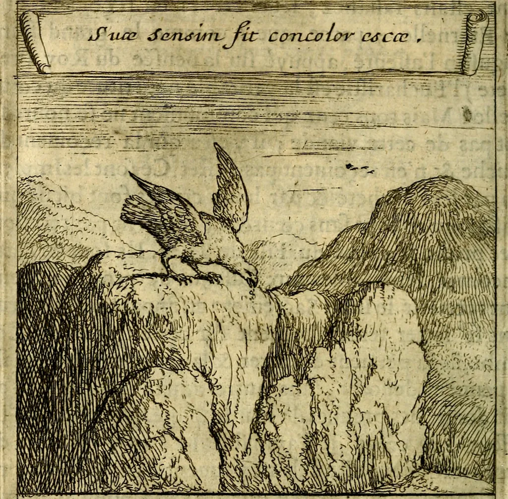 An illustration from Emblemes sacrez svr le tres-saint et tresadorable sacrement de l'evcharistie, 1667, leaf 89