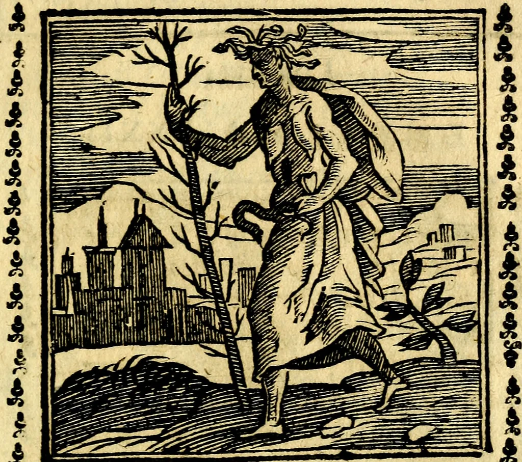 An illustration from Emblemi. Dal latino nel vulgare italiano ridotti, contenenti il fiore et la sostanza de' più scelti scrittori & delle più celebri discipline dell'vniuerso, ripieni di ottimi consigli & saluteuoli documenti, per l'vso ciuile et morale della vita humana, 1626, leaf 112