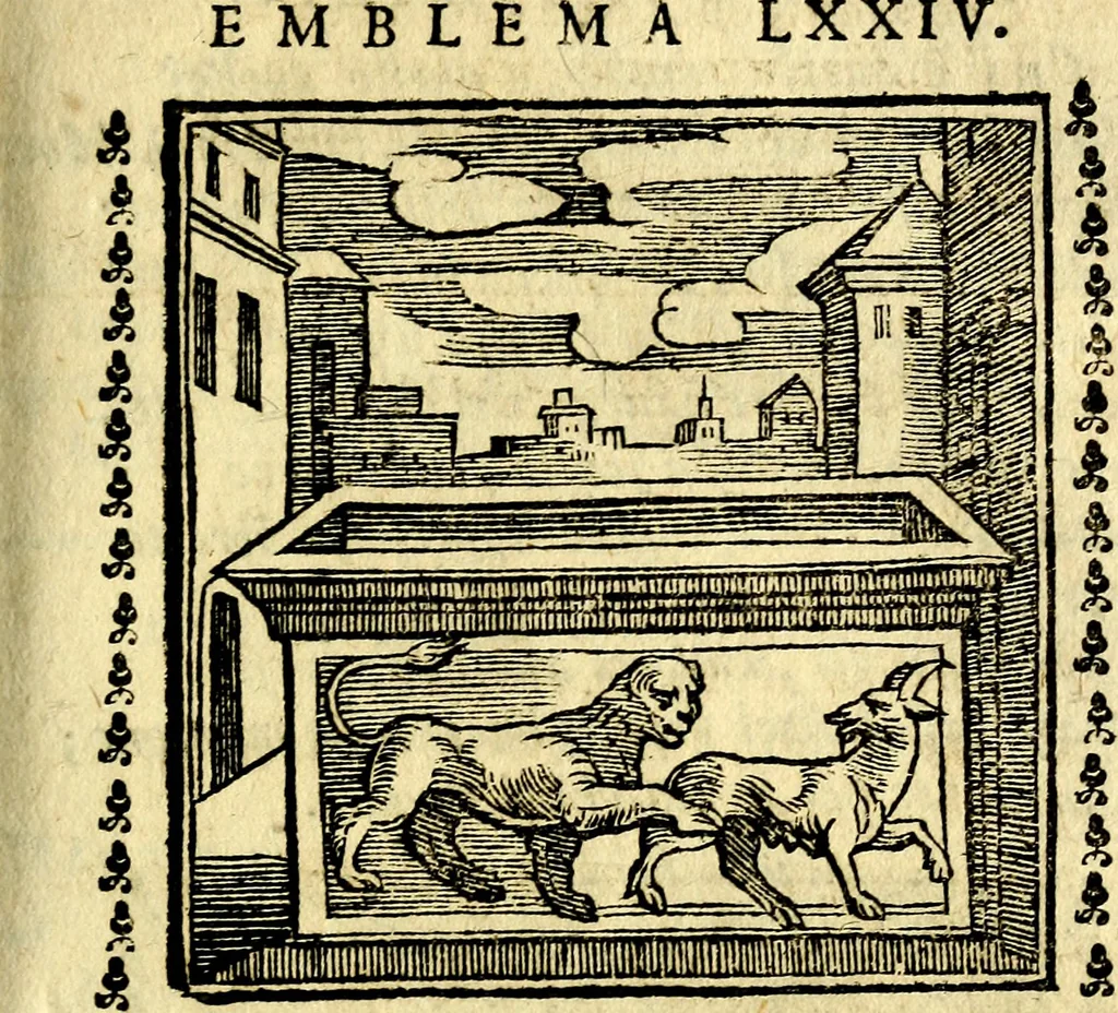 An illustration from Emblemi. Dal latino nel vulgare italiano ridotti, contenenti il fiore et la sostanza de' più scelti scrittori & delle più celebri discipline dell'vniuerso, ripieni di ottimi consigli & saluteuoli documenti, per l'vso ciuile et morale della vita humana, 1626, leaf 116