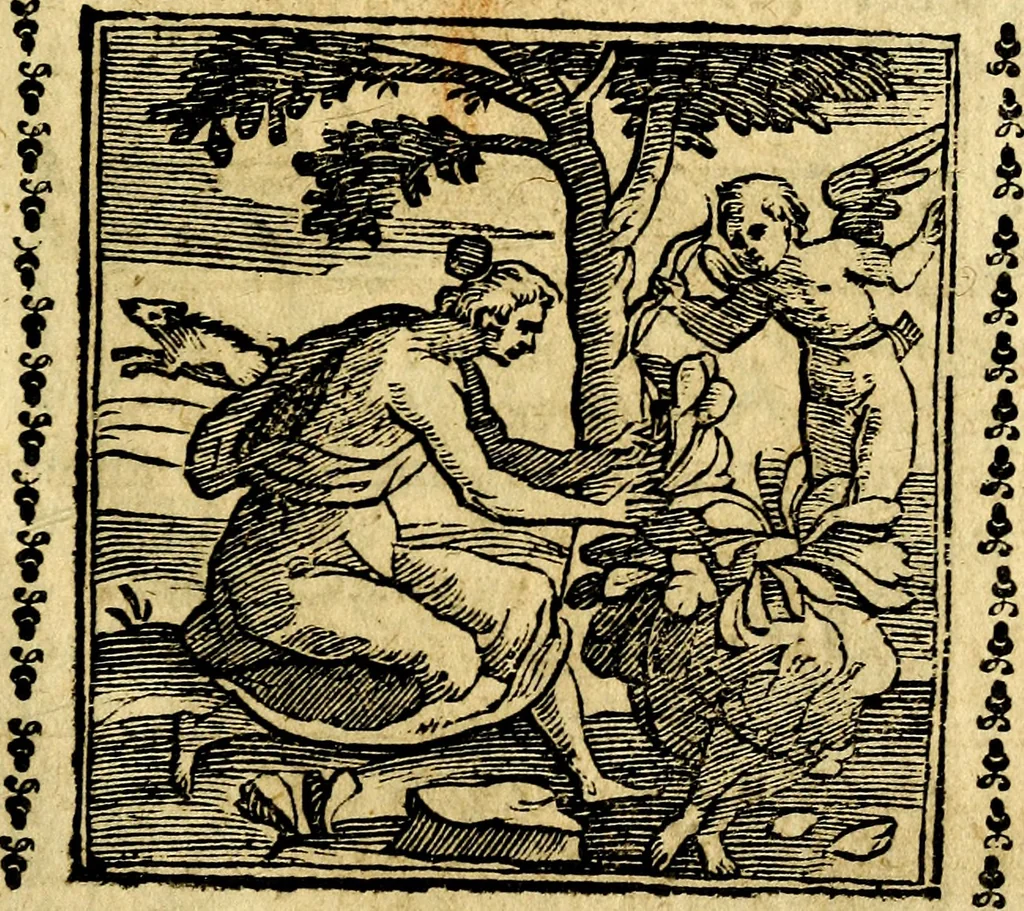 An illustration from Emblemi. Dal latino nel vulgare italiano ridotti, contenenti il fiore et la sostanza de' più scelti scrittori & delle più celebri discipline dell'vniuerso, ripieni di ottimi consigli & saluteuoli documenti, per l'vso ciuile et morale della vita humana, 1626, leaf 120