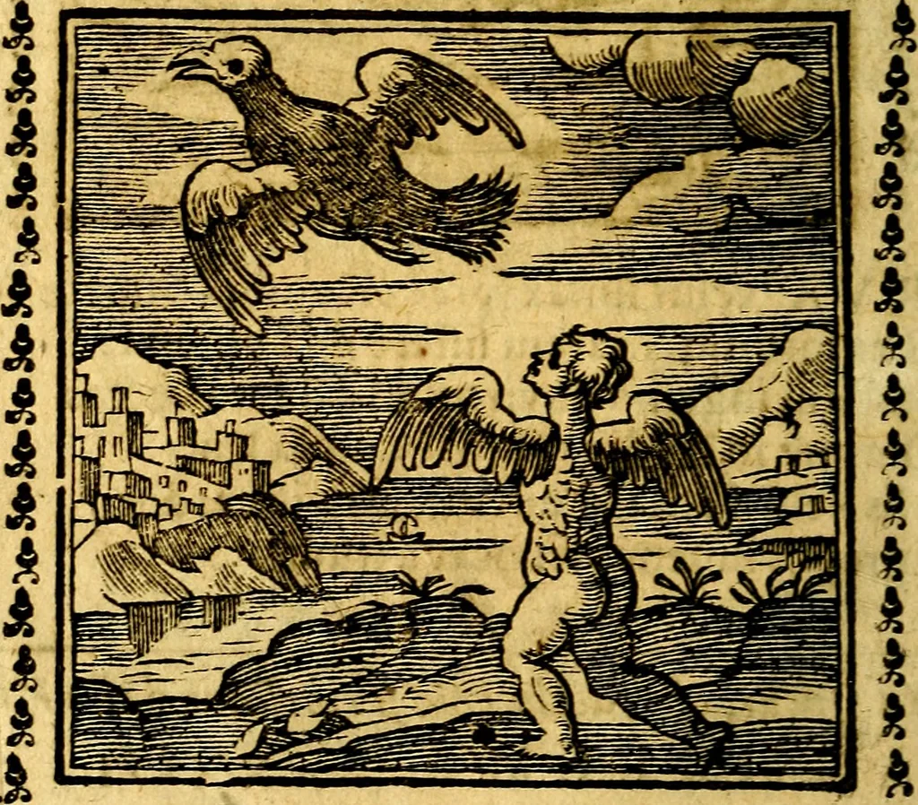 An illustration from Emblemi. Dal latino nel vulgare italiano ridotti, contenenti il fiore et la sostanza de' più scelti scrittori & delle più celebri discipline dell'vniuerso, ripieni di ottimi consigli & saluteuoli documenti, per l'vso ciuile et morale della vita humana, 1626, leaf 129