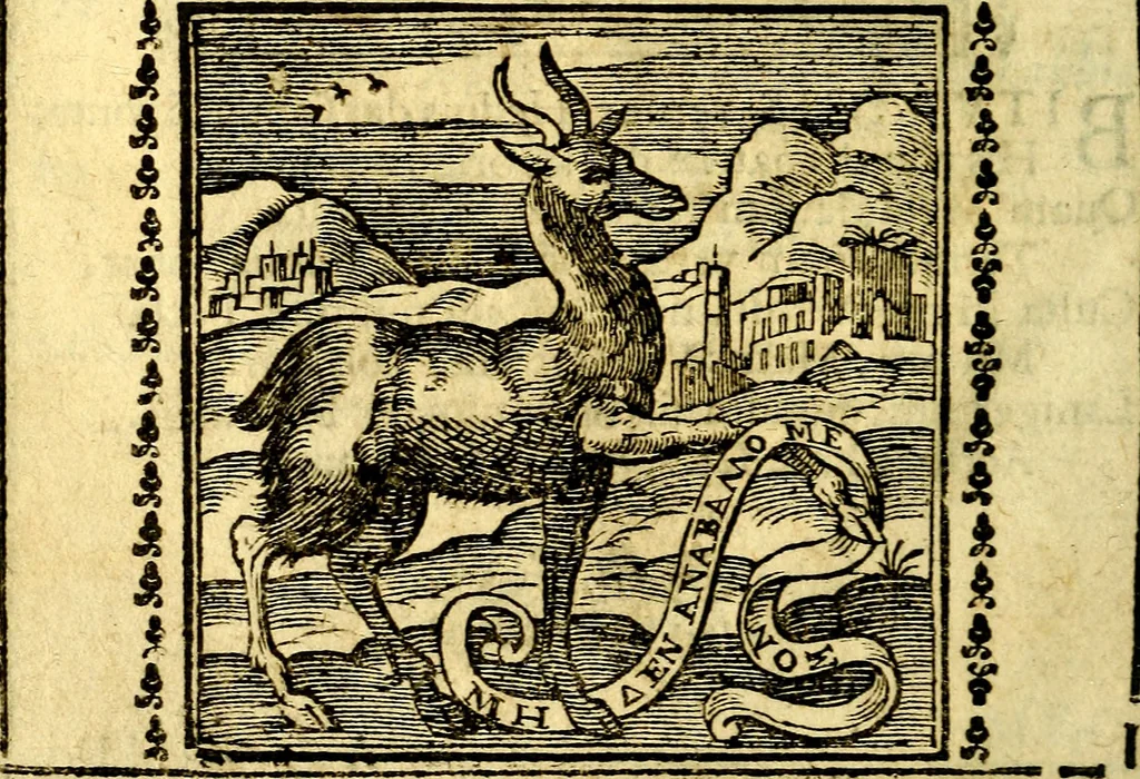 An illustration from Emblemi. Dal latino nel vulgare italiano ridotti, contenenti il fiore et la sostanza de' più scelti scrittori & delle più celebri discipline dell'vniuerso, ripieni di ottimi consigli & saluteuoli documenti, per l'vso ciuile et morale della vita humana, 1626, leaf 15