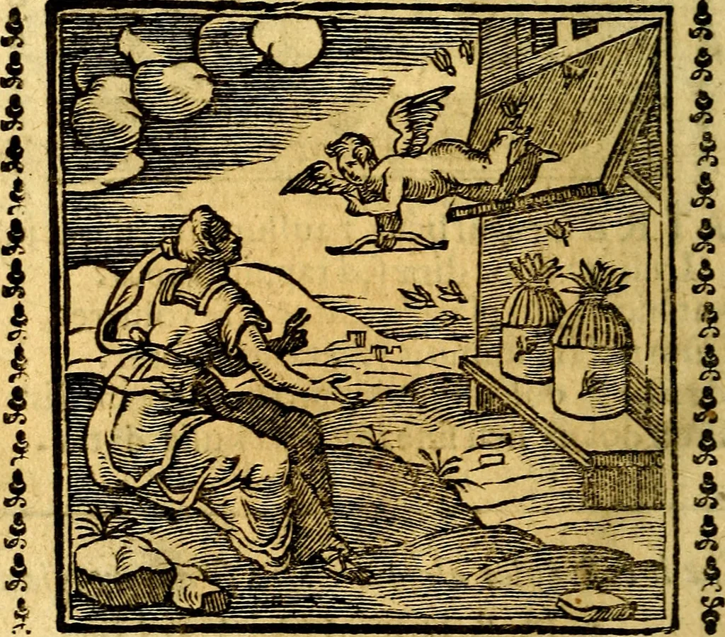 An illustration from Emblemi. Dal latino nel vulgare italiano ridotti, contenenti il fiore et la sostanza de' più scelti scrittori & delle più celebri discipline dell'vniuerso, ripieni di ottimi consigli & saluteuoli documenti, per l'vso ciuile et morale della vita humana, 1626, leaf 173