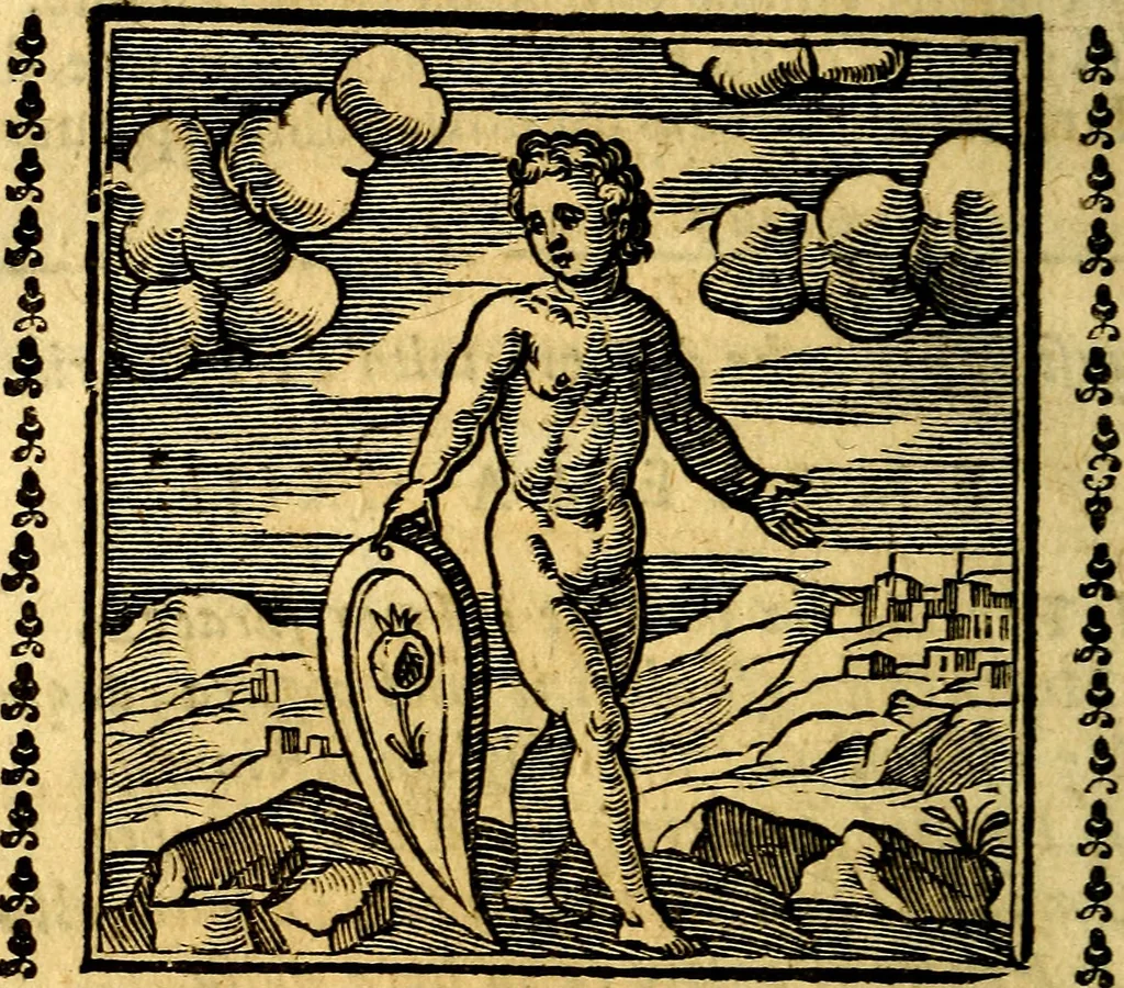 An illustration from Emblemi. Dal latino nel vulgare italiano ridotti, contenenti il fiore et la sostanza de' più scelti scrittori & delle più celebri discipline dell'vniuerso, ripieni di ottimi consigli & saluteuoli documenti, per l'vso ciuile et morale della vita humana, 1626, leaf 175