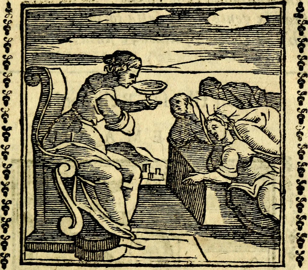 An illustration from Emblemi. Dal latino nel vulgare italiano ridotti, contenenti il fiore et la sostanza de' più scelti scrittori & delle più celebri discipline dell'vniuerso, ripieni di ottimi consigli & saluteuoli documenti, per l'vso ciuile et morale della vita humana, 1626, leaf 20