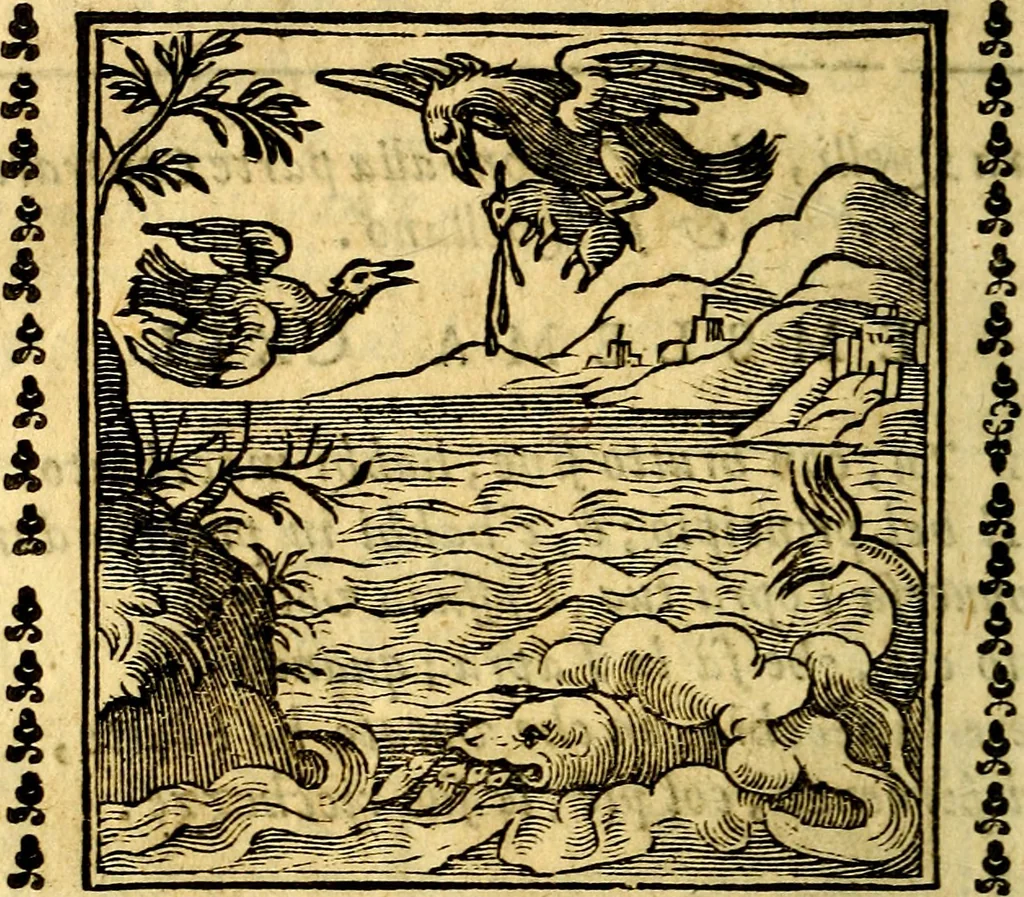 An illustration from Emblemi. Dal latino nel vulgare italiano ridotti, contenenti il fiore et la sostanza de' più scelti scrittori & delle più celebri discipline dell'vniuerso, ripieni di ottimi consigli & saluteuoli documenti, per l'vso ciuile et morale della vita humana, 1626, leaf 221