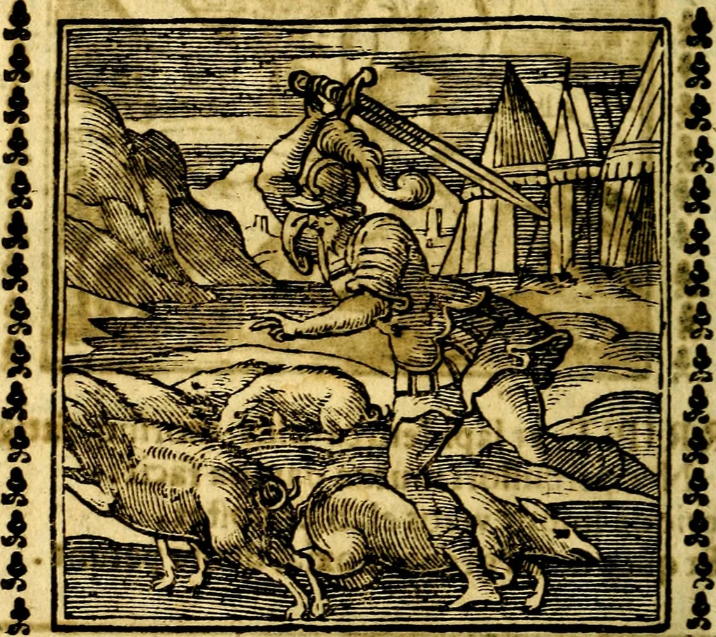 An illustration from Emblemi. Dal latino nel vulgare italiano ridotti, contenenti il fiore et la sostanza de' più scelti scrittori & delle più celebri discipline dell'vniuerso, ripieni di ottimi consigli & saluteuoli documenti, per l'vso ciuile et morale della vita humana, 1626, leaf 271