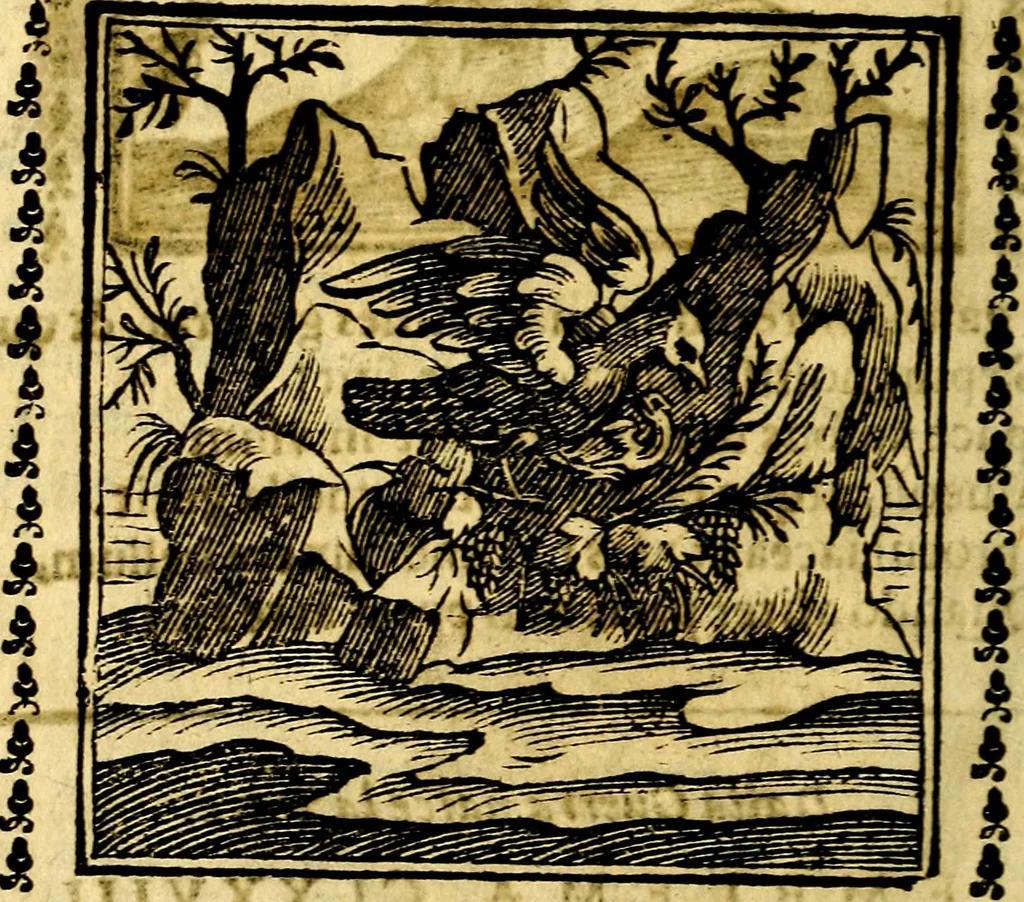 An illustration from Emblemi. Dal latino nel vulgare italiano ridotti, contenenti il fiore et la sostanza de' più scelti scrittori & delle più celebri discipline dell'vniuerso, ripieni di ottimi consigli & saluteuoli documenti, per l'vso ciuile et morale della vita humana, 1626, leaf 275