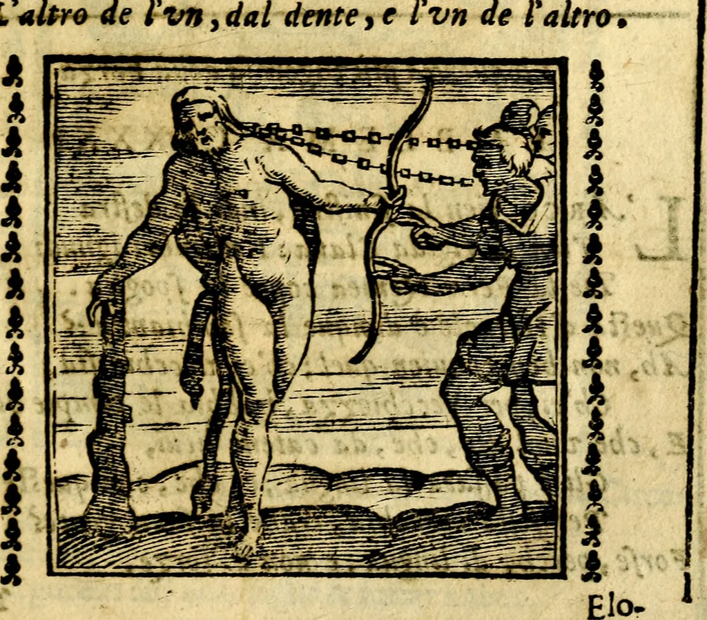 An illustration from Emblemi. Dal latino nel vulgare italiano ridotti, contenenti il fiore et la sostanza de' più scelti scrittori & delle più celebri discipline dell'vniuerso, ripieni di ottimi consigli & saluteuoli documenti, per l'vso ciuile et morale della vita humana, 1626, leaf 278