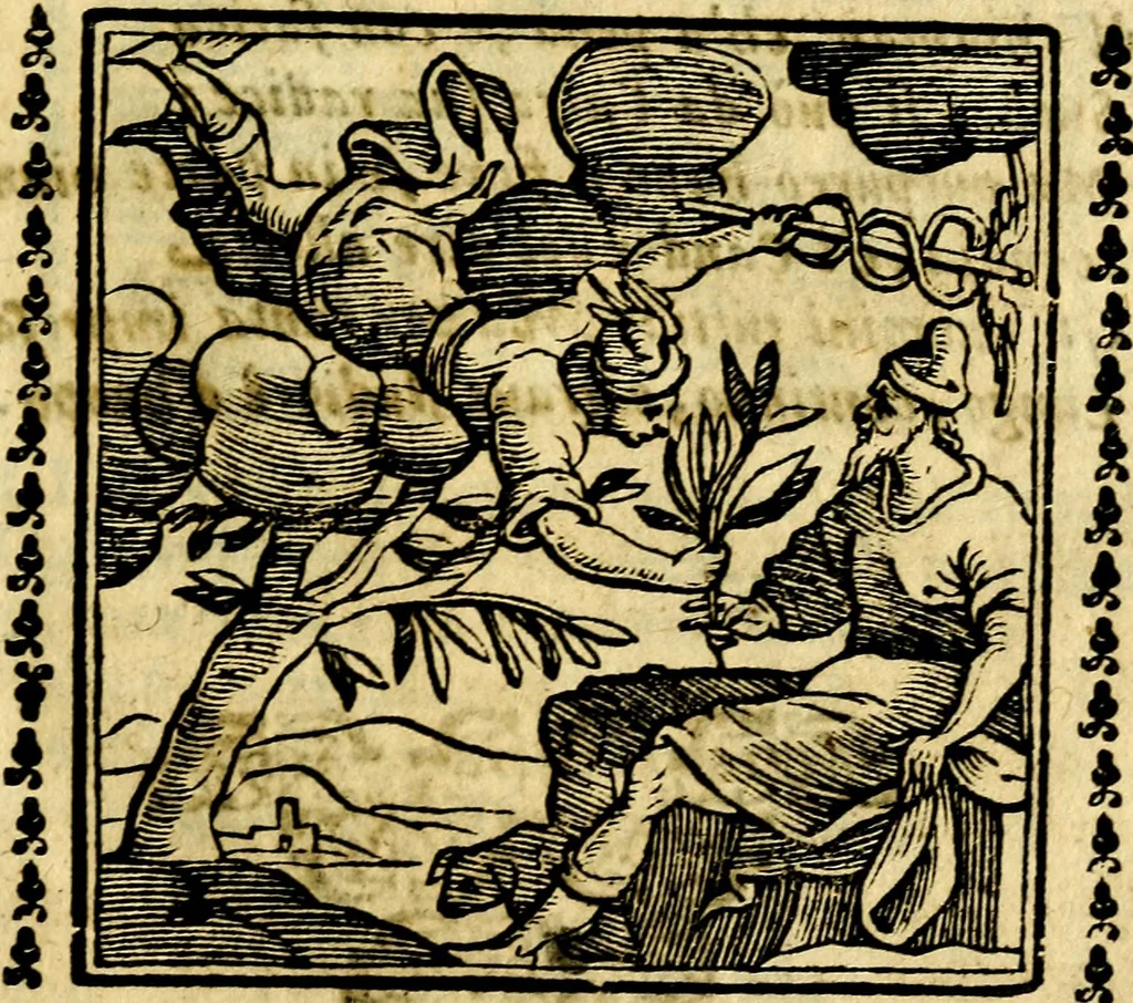 An illustration from Emblemi. Dal latino nel vulgare italiano ridotti, contenenti il fiore et la sostanza de' più scelti scrittori & delle più celebri discipline dell'vniuerso, ripieni di ottimi consigli & saluteuoli documenti, per l'vso ciuile et morale della vita humana, 1626, leaf 280