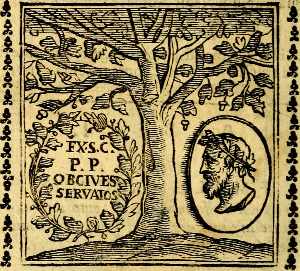 An illustration from Emblemi. Dal latino nel vulgare italiano ridotti, contenenti il fiore et la sostanza de' più scelti scrittori & delle più celebri discipline dell'vniuerso, ripieni di ottimi consigli & saluteuoli documenti, per l'vso ciuile et morale della vita humana, 1626, leaf 309